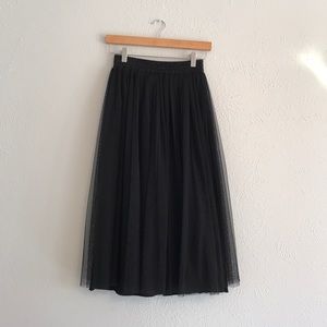 Black Tulle A-Line Skirt